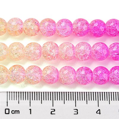 Spray Painted Crackle Glass Beads Strands DGLA-C002-8mm-05-1