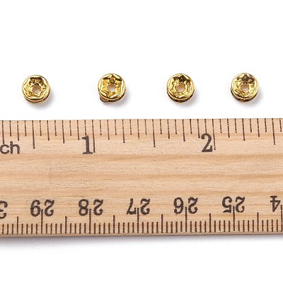 Brass Grade A Rhinestone Spacer Beads RSB036NF-04G-1