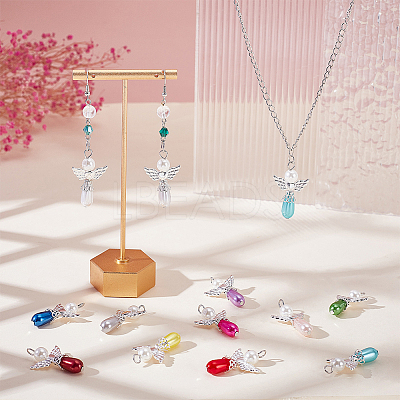 60Pcs Imitation Pearl Acrylic Pendants PALLOY-WR00014-1