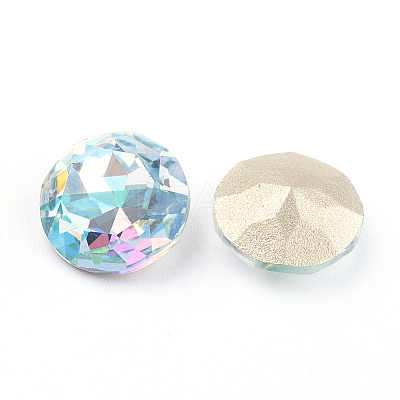 Pointed Back & Back Plated K9 Glass Rhinestone Cabochons RGLA-J012-10mm-202LS-1