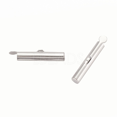 Brass Slide On End Clasp Tubes KK-P031-12P-1