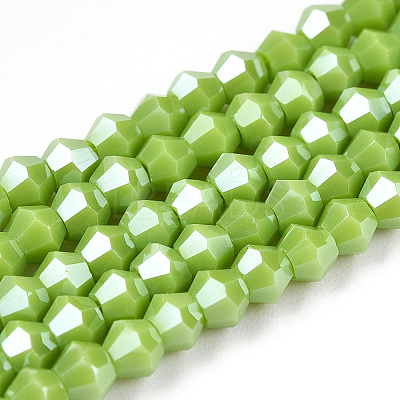 Opaque Solid Color Electroplate Glass Beads Strands EGLA-A039-P2mm-A21-1