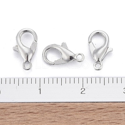 Platinum Plated Zinc Alloy Lobster Claw Clasps X-E103-P-NF-1