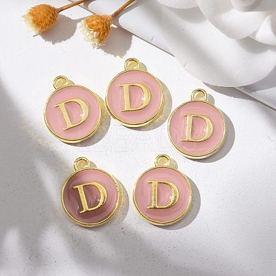 Golden Plated Alloy Enamel Charms ENAM-S118-07D-1