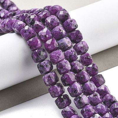 Dyed Natural Sesame Jasper Imitation Charoite Beads Strands G-C179-B03-01-1