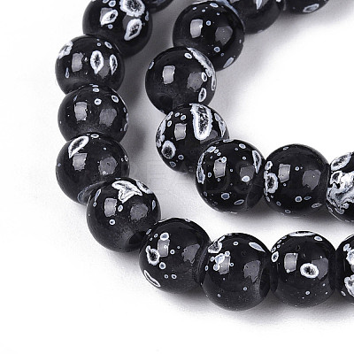 Baking Paint Glass Beads Strands DGLA-N015-6mm-10-1