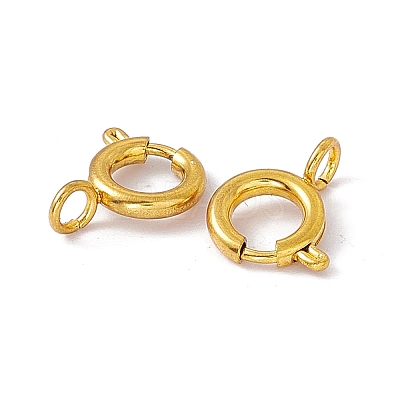 PVD Vacuum Plating 201 Stainless Steel Spring Ring Clasps STAS-J401-LD023-8-1