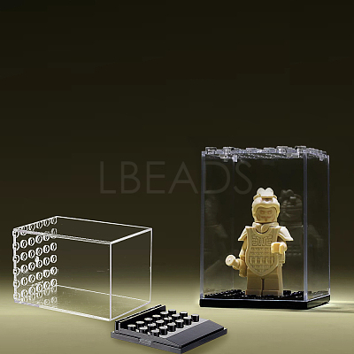 Transparent Plastic Minifigures Display Case LS-ODIS-WH0043-25-1