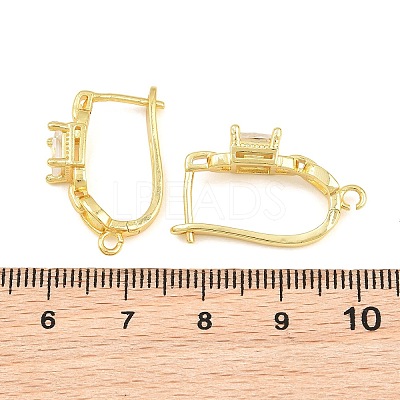 Brass Micro Pave Cubic Zirconia Hoop Earring Findings CU-CBAB5B4-07G-1
