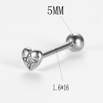 316L Surgical Stainless Steel Micro Pave Clear Cubic Zirconia Tongue Rings FS-WG6EDE0-03-1