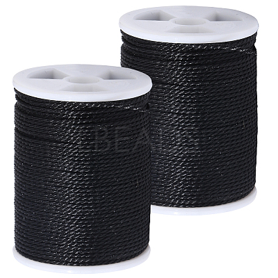 2 Rolls Round Waxed Polyester Cord YC-PA0001-01C-1