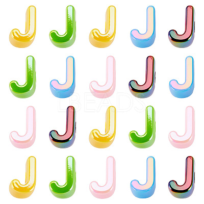 20Pcs UV Plating Opaque Acrylic European Beads OACR-TADJ0001-16J-1
