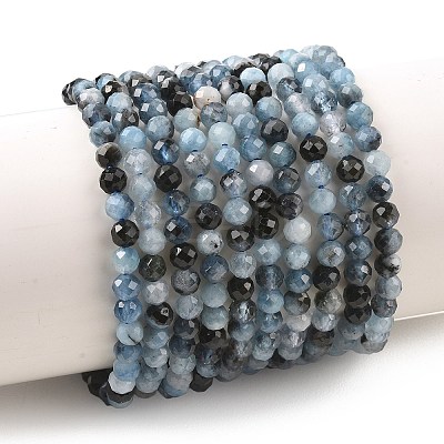 Natural Devil Blue Aquamarine Beads Strands G-K376-A06-4mm-1
