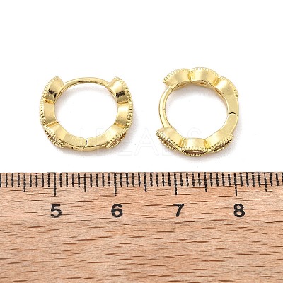 Brass Micro Pave Cubic Zirconia Huggie Hoop Earrings EJEW-K083-34G-B-1