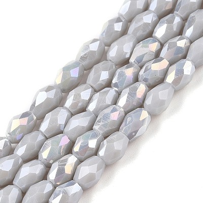 Opaque Solid Color Electroplate Glass Beads Strands EGLA-N013-P4mm-B05-1