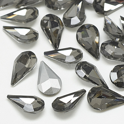 Pointed Back Glass Rhinestone Cabochons RGLA-T082-6x10mm-03-1