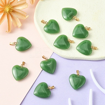 Imitation Jade Glass Pendants GLAA-YW0003-01A-1