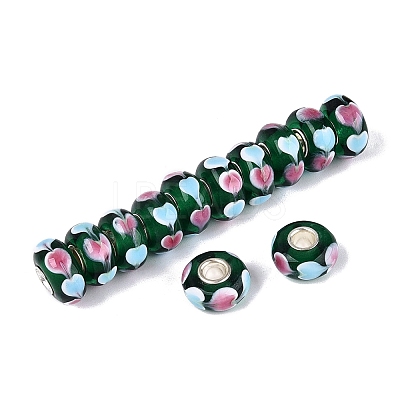Handmade Lampwork Core European Beads LAMP-Q042-02C-1