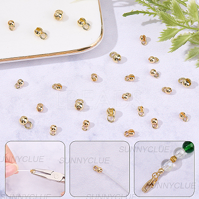 30Pcs 3 Styles Brass Bead Tips KK-SC0007-77-1