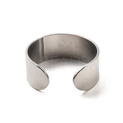 304 Stainless Steel Open Cuff Ring Components STAS-Z091-03P-01-1