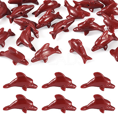 20Pcs Synthetic Coral Carved Beads CORA-TA0001-01C-1