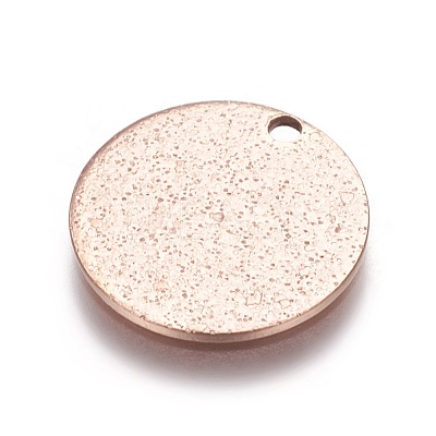 Ion Plating(IP) 304 Stainless Steel Textured Pendants STAS-I098-01-15mm-RG-1