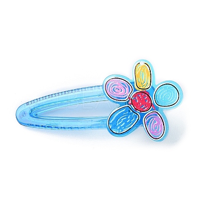 Flower Acrylic Alligator Hair Clips OHAR-H002-01F-1