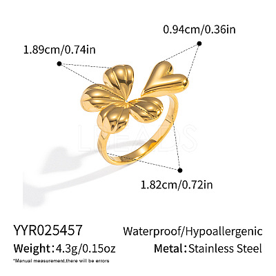 304 Stainless Steel Cuff Open Rings for Women JX0804-1
