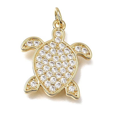 Brass Micro Pave Clear Cubic Zirconia Pendants CU-CBAA556-06B-1