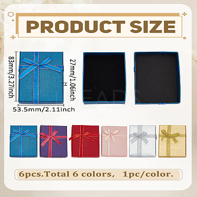 6Pcs 6 Colors Paper Storage Gift Boxes CON-LP0001-78-1
