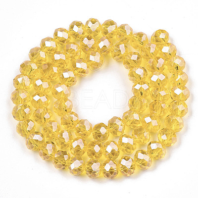 Electroplate Glass Beads Strands EGLA-A034-T1mm-A04-1