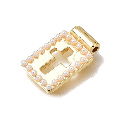 Brass with ABS Imitation Pearl Pendants KK-CBA8E93-05B-1
