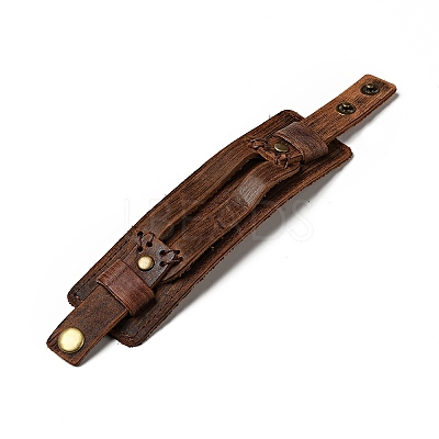 Cowhide Cord Wide Cord Bracelets BJEW-P0001-11A-1