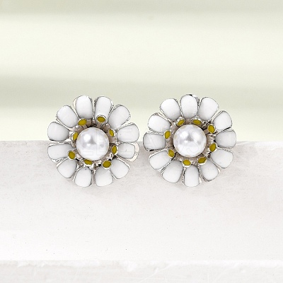 Brass Enamel Stud Earrings KK-CBA8324-27P-04-1