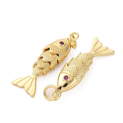 Rack Plating Brass Micro Pave Cubic Zirconia Pendants KK-M309-38B-G-1