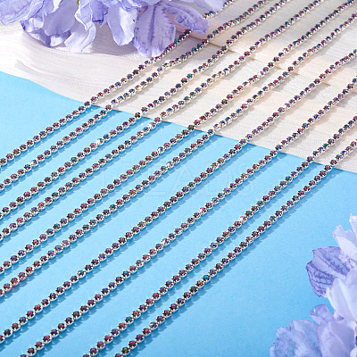 5Yards Alloy Glass Rhinestone Cup Chains AJEW-TA0002-63-1