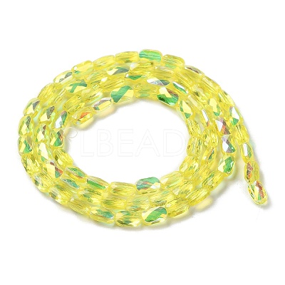 Transparent Electroplate Glass Beads Strands GLAA-Q099-G01-11-1