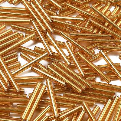 Silver Lined Transparent Glass Bugle Beads SEED-R028-2x20-B01-1