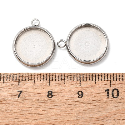 Non-Tarnish 304 Stainless Steel Pendant Cabochon Settings X-STAS-K202-03E-P-1