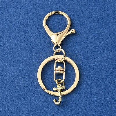 Alloy Initial Letter Charm Keychains KEYC-YW00006-10-1