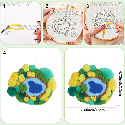 DIY Coaster Punch Needle Embroidery Starter Kits for Beginners DIY-WH20095-003A-1