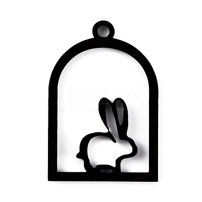 Acrylic Open Back Bezel Pendants MACR-WH0007-25-1