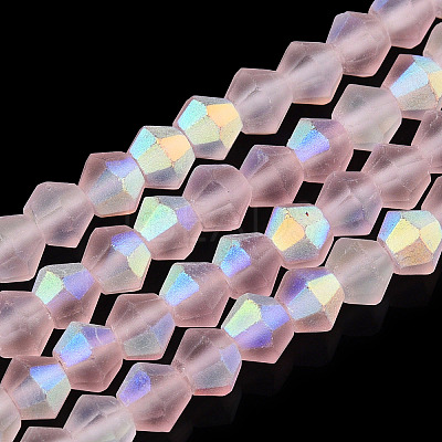 Imitate Austrian Crystal Bicone Frosted Glass Beads Strands X-EGLA-A039-T6mm-MB26-1