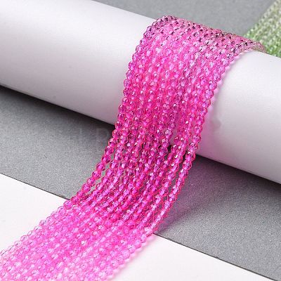 Transparent Gradient Color Glass Beads Strands GLAA-G101-2mm-09-1