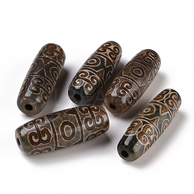 Tibetan Style dZi Beads X-TDZI-E004-25-1