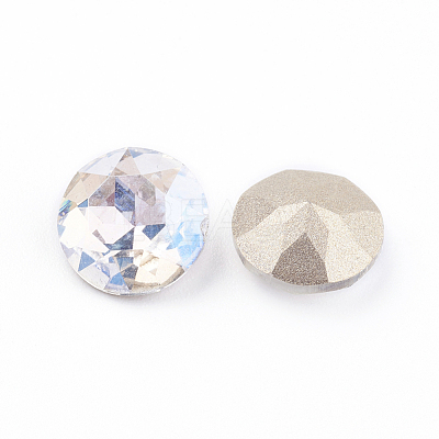 Pointed Back & Back Plated Glass Rhinestone Cabochons RGLA-J012-8mm-001MO-1