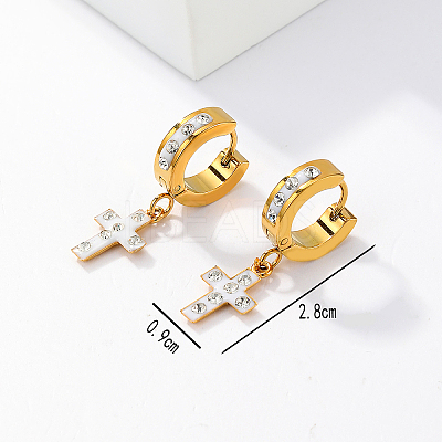 Fashion Cross 201 Stainless Steel Hoop Earrings IH3729-1