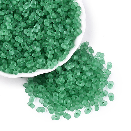 FGB Frosted Transparent Glass Seed Beads SEED-N013-06A-09-1