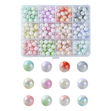 300Pcs 12 Colors Two Tone Opaque Acrylic Beads SACR-YW0001-63-1