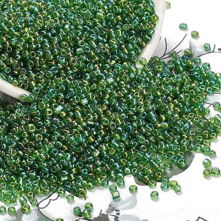 Round Transparent Colors Rainbow Glass Seed Beads X-SEED-A007-2mm-167-1